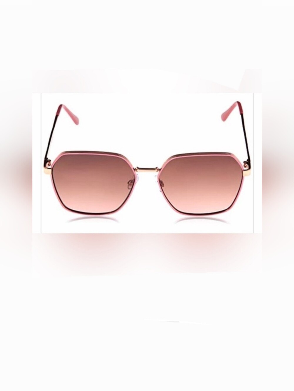 Jessica Simpson J6094‎ Modern pink Hexagonal Metal Sunglasses 100% UV Protection